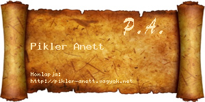 Pikler Anett névjegykártya